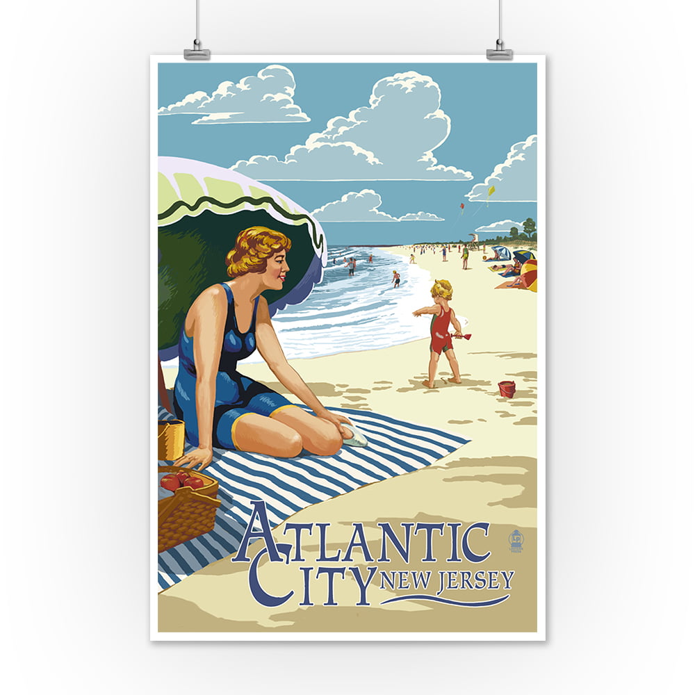 Beach Print Beach Wall Art New Jersey Print New Jersey Wall Art Atlantic City Poster New Jersey Poster Atlantic City Print