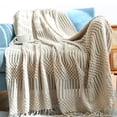 thumbnail image 3 of BrowQuartz Winter Sofa Blanket with Tassel Comfortable Blankets Sleeping Nap Shawl Fashion Accessory Home Living Room Bedroom Office Beige 130x220cm, 3 of 6