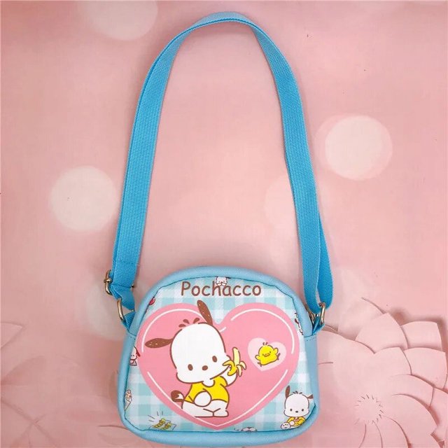 Sanrio-mochila de Hello Kitty Cinnamonll, bolso de tarjeta de Pu, billetera LittleTwinStars, llavero de Pochacco