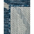thumbnail image 5 of Unique Loom Outdoor Botanical Collection Area Rug - Curl (10' 8" Square Blue/Ivory), 5 of 6
