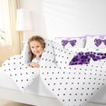 thumbnail image 3 of Manfei Cute Coquette Bow Twin Comforter Sets,Purple Leopard Pattern Bowknot Bedding Set,Polkadot Reversible,2-Piece,1 Comforter and 1 Pillowcase, 3 of 7