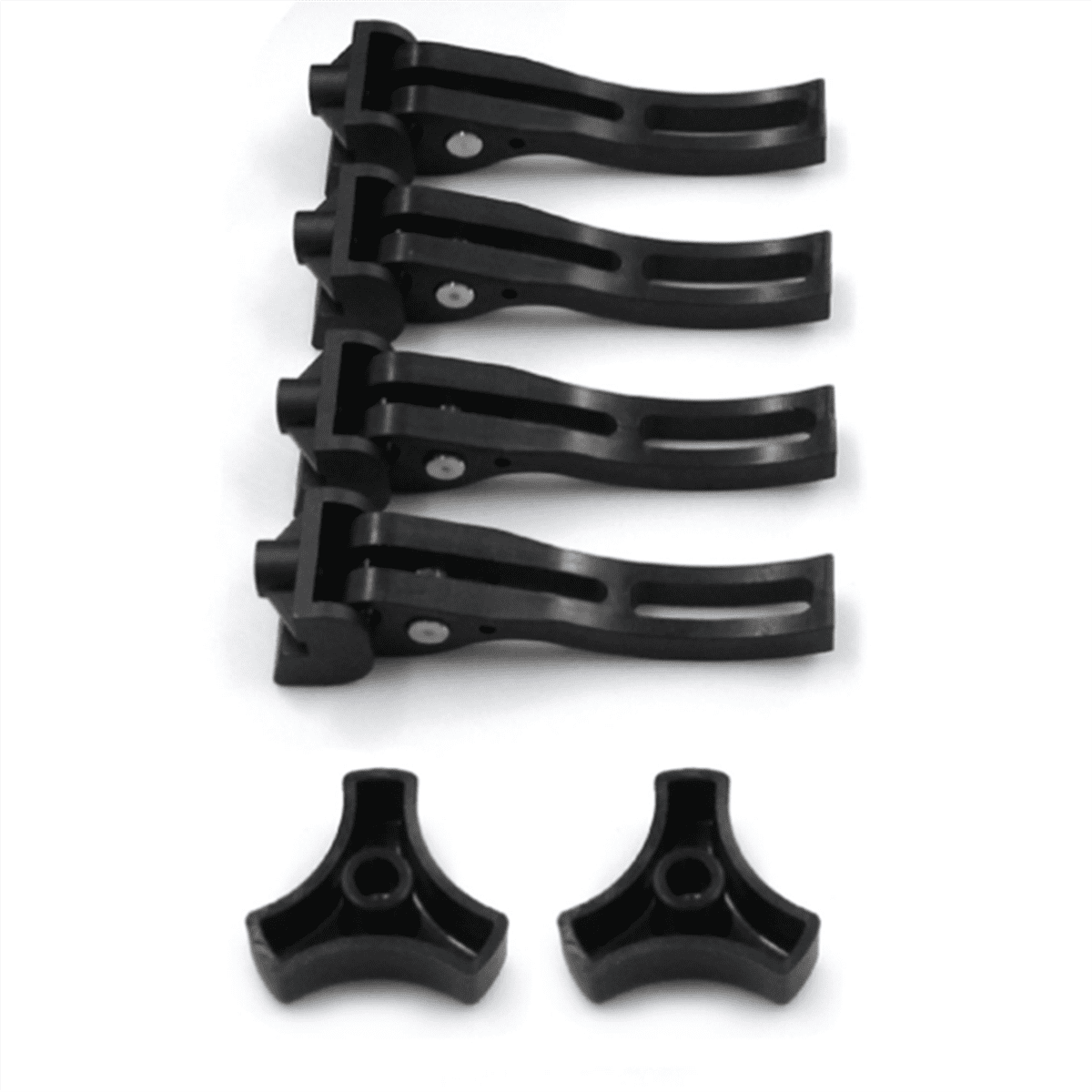 Bed Cover Clips Tonneau Replacement Parts Kit Latch of Safety Straps Rack Mount,2 x triangle screws 2 x front clamps 4 x rear clamps 6 x T-bolts,Black
