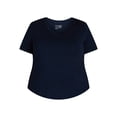 thumbnail image 5 of Terra & Sky Women’s Plus Size V-Neck Tee with Short Sleeves, Sizes 0X-4X, 5 of 5