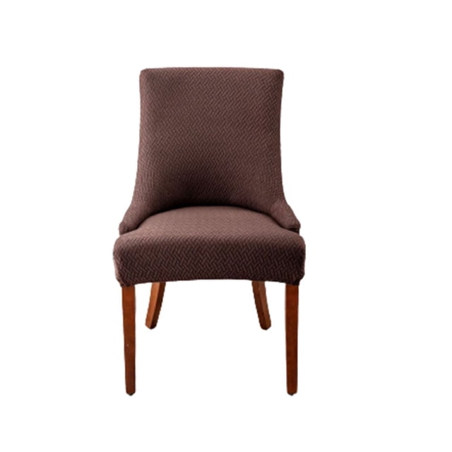 Checked Jacquard Armchair Cover Easy Installation Fully Protect Chair Cover for Living Room Dining Room(Light Grey)