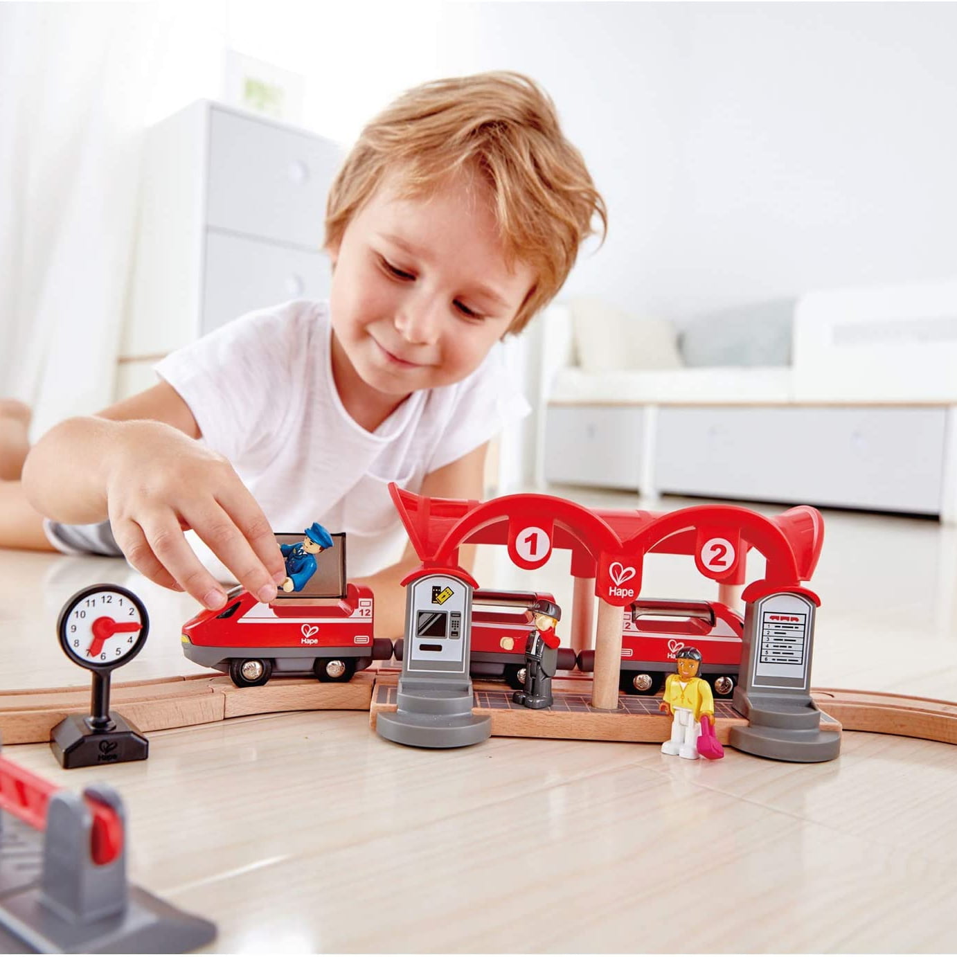 hape busy city train set