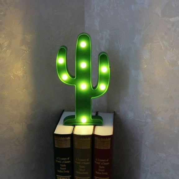 Charmed Cactus 3D LED Night Lights Warm White Lights 9 in.