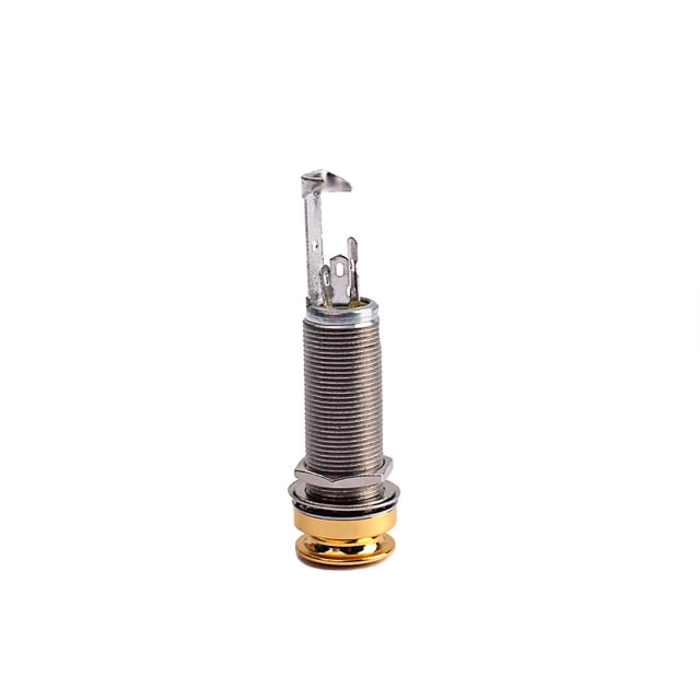 Conector de Salida de Clavija de Guitarra Cilíndrico 1/4 Pulgadas para Mandolina Bajo