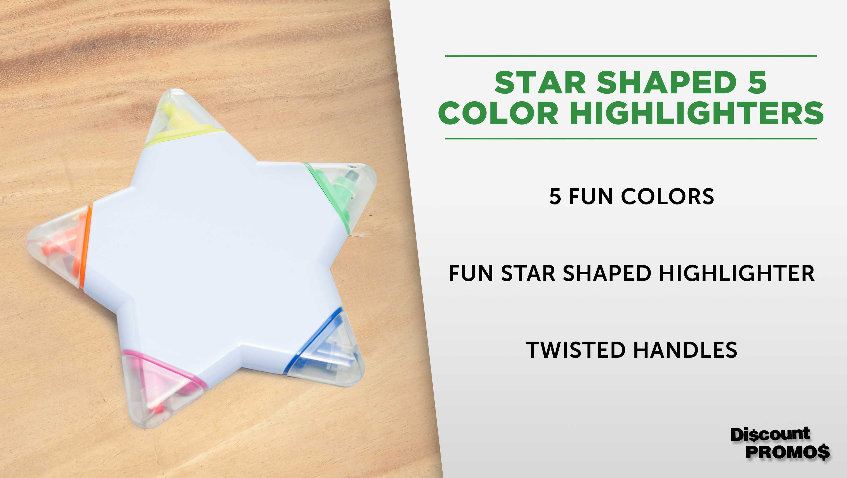 10 Star Shaped 5 Color Highlighters Pack - Stylish, Durable, Vibrant, Fair Value - White