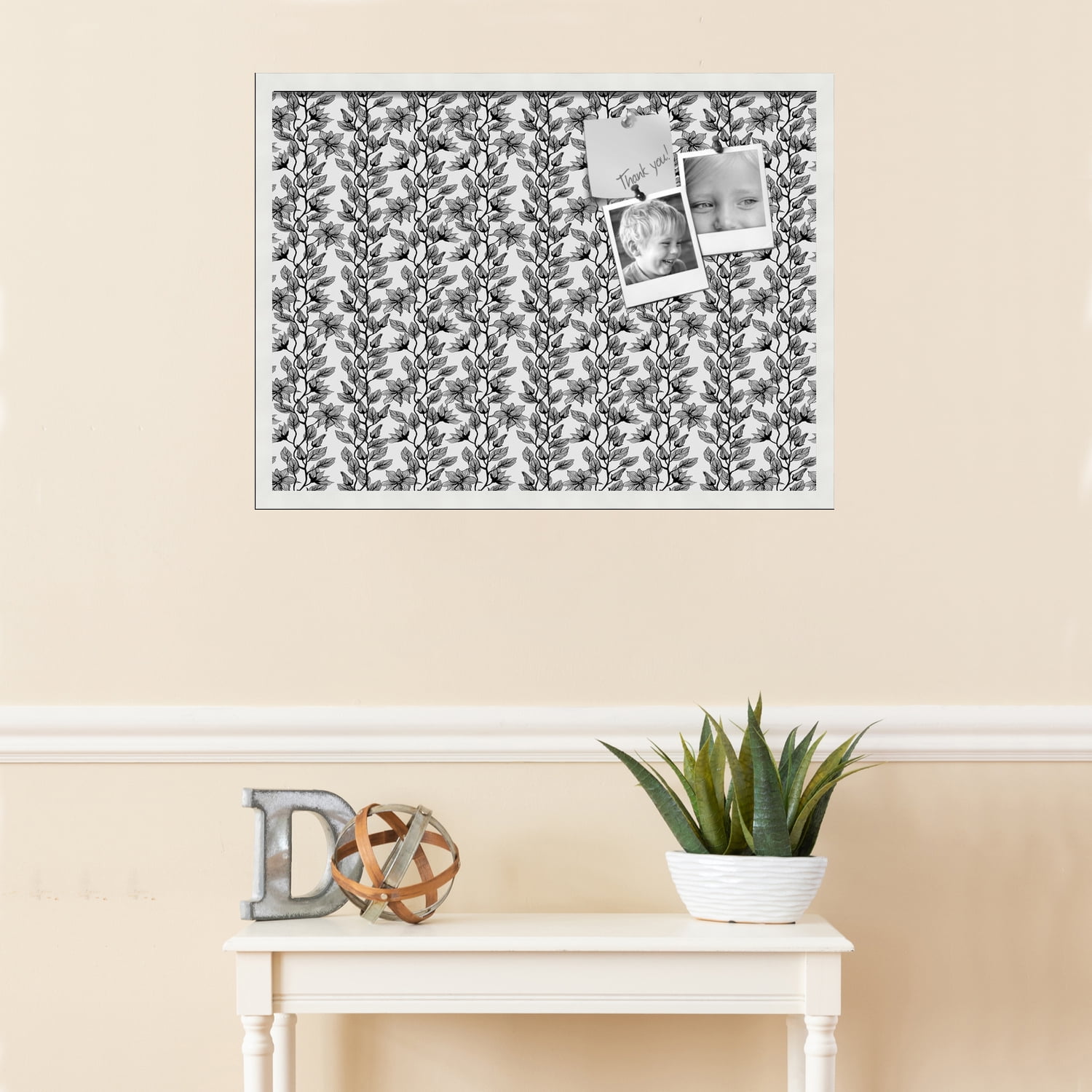 PinPix 30x22 Custom Cork Bulletin Board Floral Design Black Carnation Poster Board Has a Fabric Style Canvas Finish, Framed in Floral Design Black Carnation, by ArtToFrames (PinPix-202)