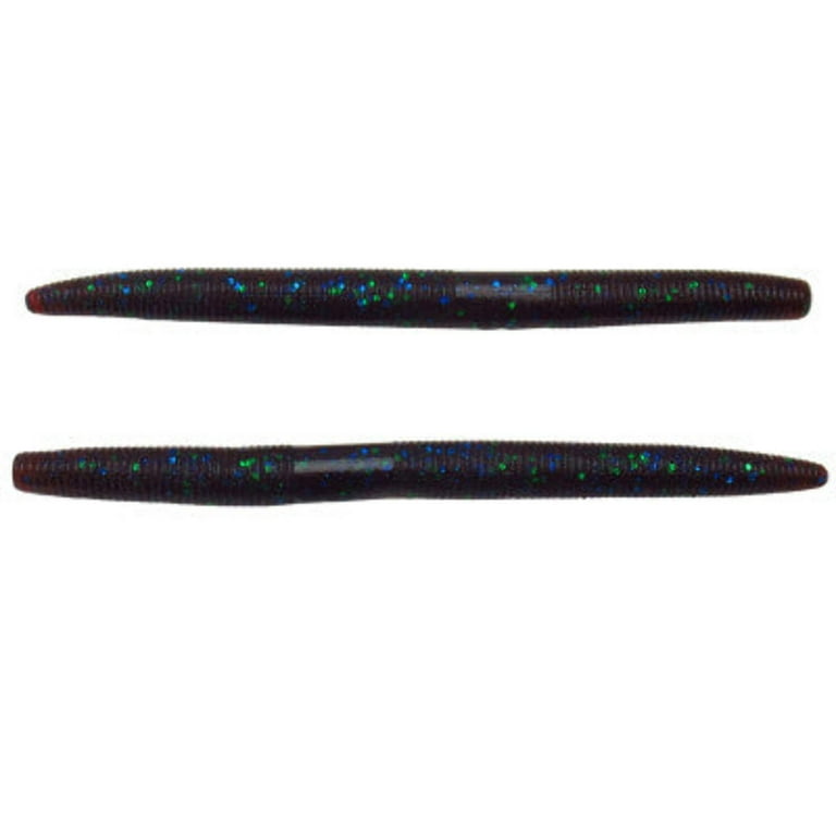 25 Pezzi Esche Morbida Wacky Baits Stick Worm 5" Nero/blu - Hematoma