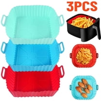 3 Pcs Air Fryer Silicone Liner Pot with Handle Reusable Air Fryer Liner ...