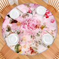thumbnail image 2 of Round Fitted Tablecloth with Elastic Edges Fits 36"-44" Round Tables Pioneer Colorful Floral Waterproof Table Cover Washable Indoor and Outdoor for Party Kitchen Dinner Banquet Patio Picnic, 2 of 7