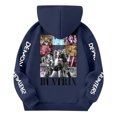 thumbnail image 3 of Moonsky Sudadera con capucha y cordón HUNTRX, estampado de grupo de chicas coreanas, jersey corto, suave y cómodo, top de manga larga para primavera y otoño.,Azul marino,120, 3 of 4