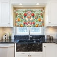 thumbnail image 5 of Yayeee Kitchen Curtains Tier Pair Light Filtering 27"x24" Rod Pocket Short Cafe Window Panel, Green Floral Tomatoes, 5 of 7