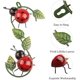 thumbnail image 2 of 2 piezas de decoración de pared de mariquita de metal para valla de jardín interior o exterior, balcón, patio, sala de estar, dormitorio, oficina (rojo amarillo), 2 of 5
