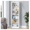 thumbnail image 2 of SONGMY White Bookshelf, 75" Tall Bookcase, 6 Tier Adjustable Storage Shelves, Book Shelf with Anti-Tipping Device, Floor Standing Modern Display Rack for Living Room, Bedroom, Office, 2 of 9