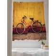 thumbnail image 3 of Sheer Curtains 72 Inches Long 2 Panels Set for Bedroom, Bicycles Semi Sheer Curtains for Windows, Farmhouse Vintage Vehicle Yellow Broken Walls Voile Window Treatments Rod Pocket Curtain, 3 of 7