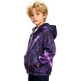 thumbnail image 6 of Tdoqot Toddler Girls Floral Windbreaker with Hood- Casual Long Sleeve Long Sleeve Cute Zip up Kids Fall Jackets Purple Size 3 T, 6 of 9