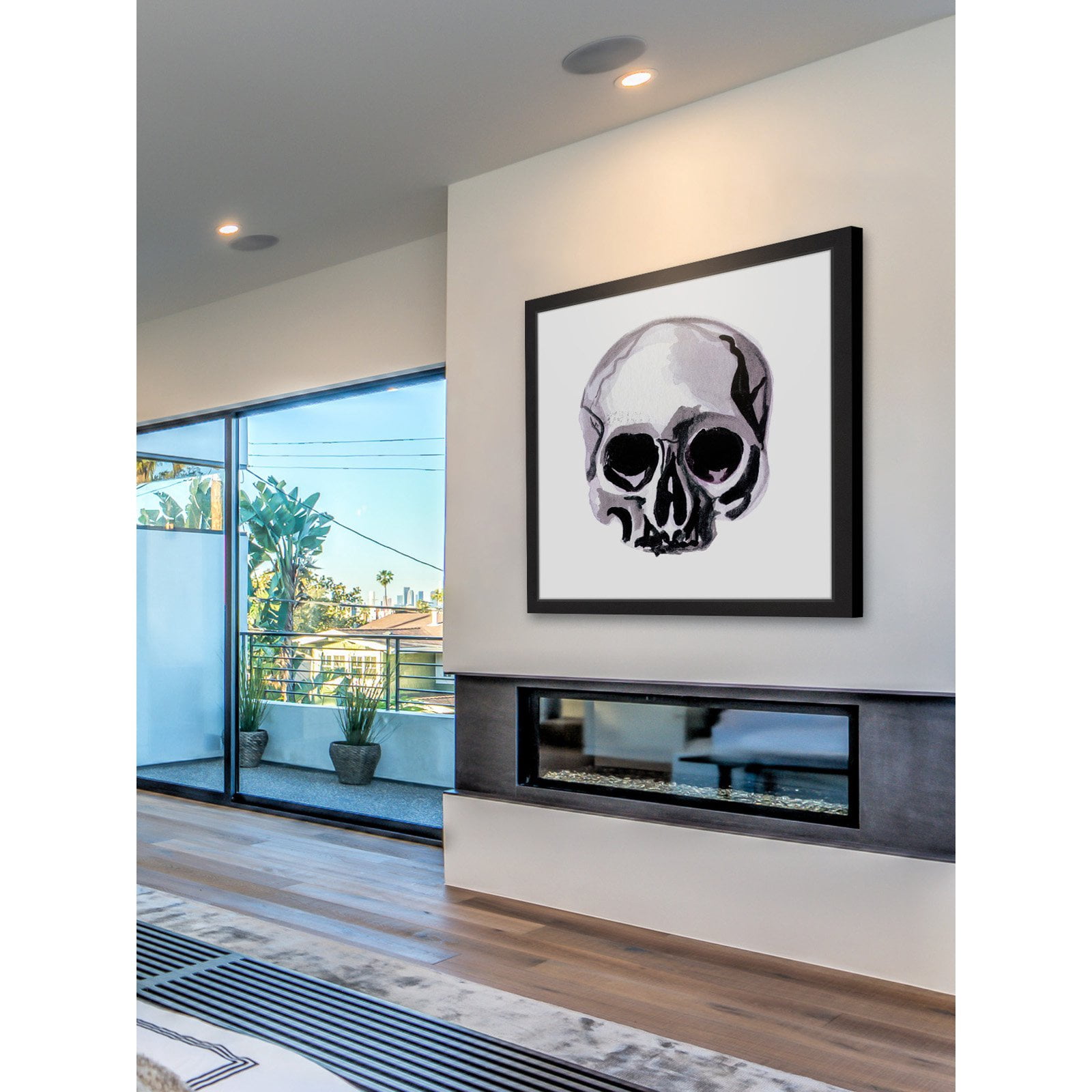 Marmont Hill "Watercolor Skull" by Molly Rosner Framed Painting Print