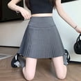 thumbnail image 4 of Levmjia Womens Pleated Short Skirt High Waist A Line Skirt Solid Color Anti Chafing Lined Mini Skirt Soft Stylish For Daily Dating Party Vacation Spring Summer Wear, 4 of 7