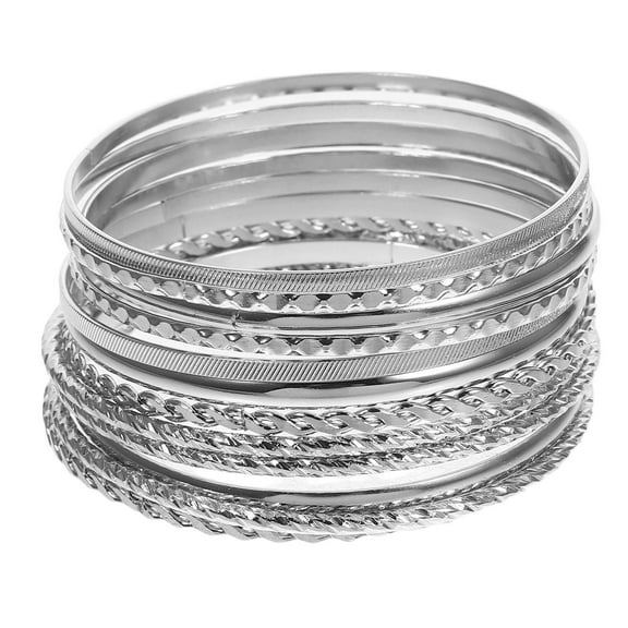 OULII 12pcs Retro Jewelry Alloy Bracelet Stackable Durable Wear Women Jewelry For Everyday Wear