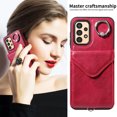 thumbnail image 4 of Allytech Galaxy A13 4G Case Wallet with Cards Holder & Detachable Shoulder Strap, Ring Holder Kickstand Vintage PU Leather Shockproof Wallet Case Cover for Samsung Galaxy A13 4G - Red, 4 of 14
