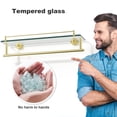 thumbnail image 4 of Bathroom Glass Shelf with Railing, Floating Tempered Glass Bathroom Wall Shelf Rectangle 20 Inch Over The Toilet Storage Cabinet, Gaming Floating Shelves, Bathroom Accessories and Home Decor, 4 of 9
