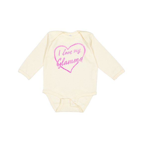 Inktastic I Love My Glamma in Pink Chalk Heart Boys or Girls Long Sleeve Baby Bodysuit