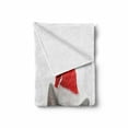 thumbnail image 2 of Christmas Soft Flannel Fleece Throw Blanket, Cat and Dog with Xmas Hats Domestic Pet Animals Holiday Celebration, Cozy Plush for Indoor and Outdoor Use, 50" x 70", Orange Grey Red, by Ambesonne, 2 of 6
