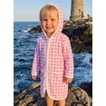 thumbnail image 5 of BemeyourBBs Kids Toddler Baby Girl Boy Terry Swim Cover Up Summer Beach Swimsuit Coverups Wearable Beach Towels For Kids Zip Up Short Sleeve Striped Hooded Bathing Suit Cover Up One Piece Swimsuits, 5 of 9