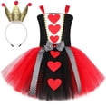thumbnail image 3 of Disfraz de Reina de Corazones para niña, disfraz de tutú para fiesta de carnaval, disfraz de Reina Roja del País de las Maravillas, disfraz de Halloween para niños, ropa elegante, 3 of 5
