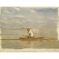 thumbnail image 2 of Thomas Eakins 18x15 Black Ornate Wood Framed Double Matted Museum Art Print Titled - John Biglin in a Single Scull (Approx 1873), 2 of 5