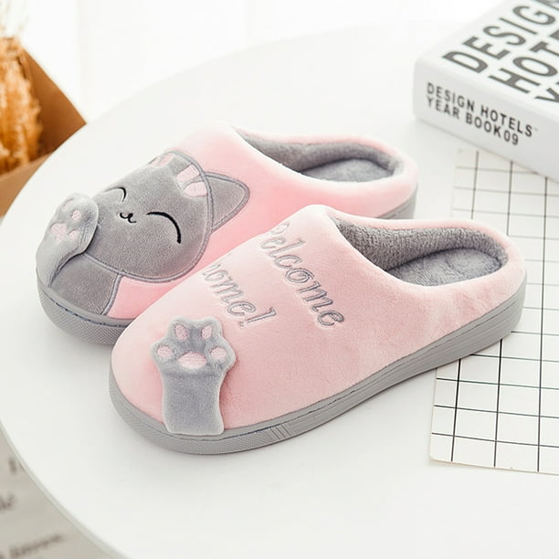 Zapatillas unisex suaves y cálidas, cómodas zapatillas de animales de dibujos animados, zapatos de piso para parejas Likrtyny Para estrenar