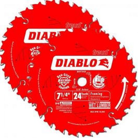 Diablo Genuine 7-1/4 in. x 24-Tooth Framing Saw Blade Value Pack (2-Pack) - D0724VPX