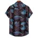 thumbnail image 3 of Camisas Para Hombre Casual Camisa de verano hawaiana de playa de con botón de puño corto de color con estampado de solapa suelta para hombre informal (Black, M), 3 of 7