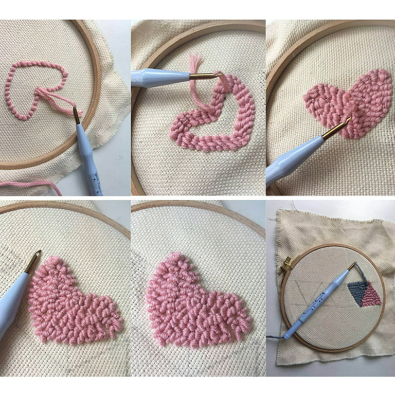 Punch Needle Embroidery Set Adjustable Carpet Yarn Punch Needle for  Embroidery Floss Beginners 