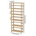 thumbnail image 2 of LUVODI 6-Tier Open Standing Ladder Bamboo Shelf Adjustable Bookshelf Display Solid Storage Shelves, 2 of 9