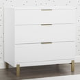 thumbnail image 2 of Delta Children Hendrix 3 Drawer Dresser, Bianca White/Bronze, 2 of 7