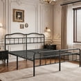 thumbnail image 2 of Apextella 14 in California King Metal Platform Bed Frame with Vintage Wavy Headboard, No Box Spring Needed, Underbed Storage, 2 of 9