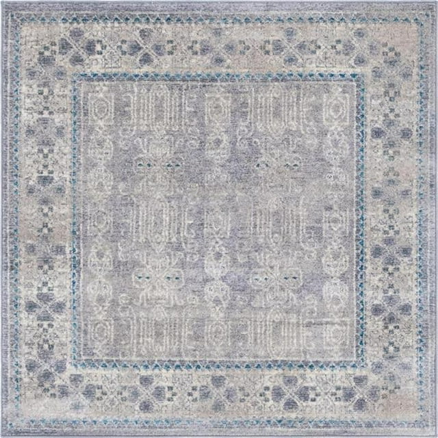 Unique Loom 3138304 4 x 4 ft. Aigen Salzburg Square Rug, Gray