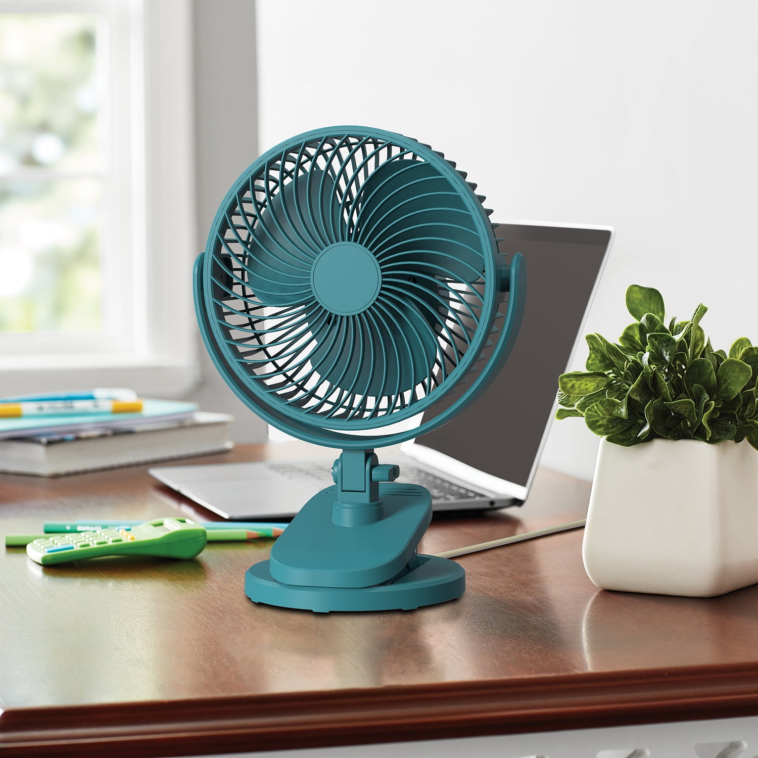 (2 pack) Mainstays 6-inch Clip-On or Desktop AC Electric Personal Indoor Fan, 2 Speeds, Cool Water