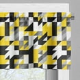 thumbnail image 5 of Ambesonne Yellow White Valance & Curtain, Squares and Houndstooh, 55"x36", Yellow Grey Black, 5 of 7