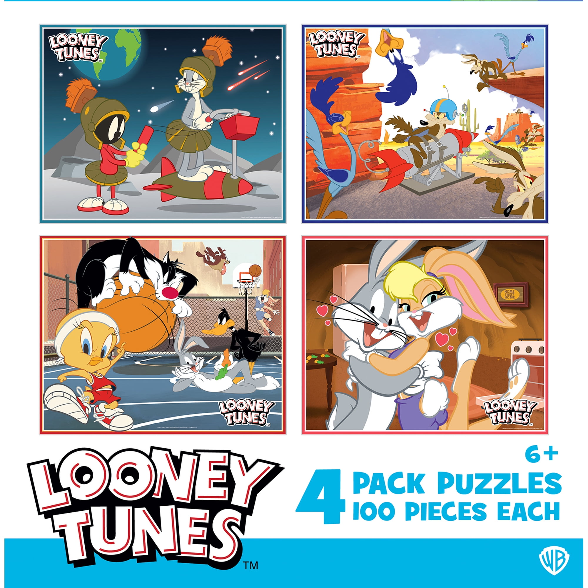 MasterPieces Looney Tunes 4-Pack 100 Piece Jigsaw Puzzles
