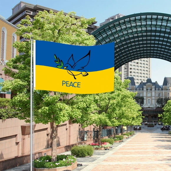 Ukrainian Peace Flag Yard Outdoor Fade Resistant Polyester Ukrainian Flag Decoration