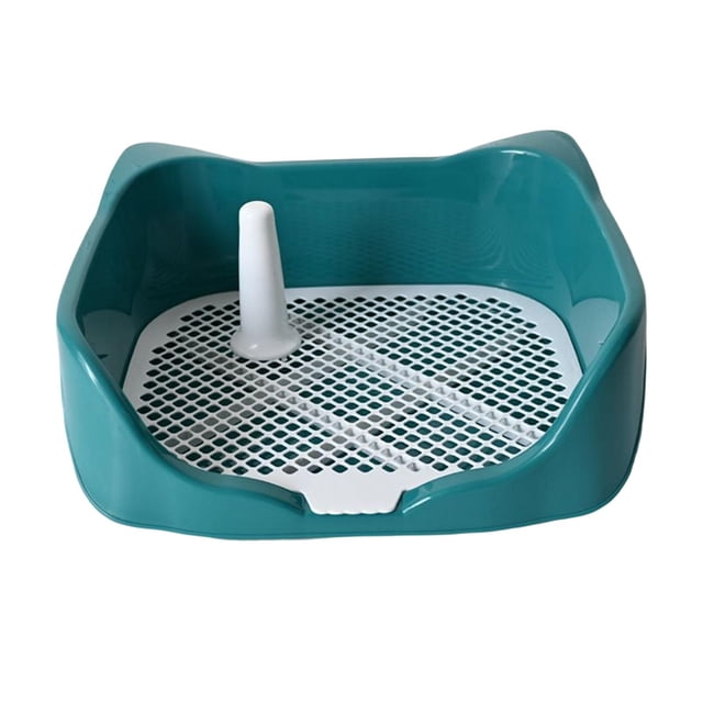 DOLITY Dog Potty Tray with Removable Post Accessory Dog Pad Holder Tray , Keep paws Dry Green