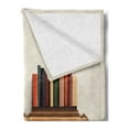 thumbnail image 2 of Book Soft Flannel Fleece Blanket, Key Shaped Bookshelf with Colorful Books as Bitting Cuts Books Key to Knowledge Print, Cozy Plush for Indoor and Outdoor Use, 70" x 90", Multicolor, by Ambesonne, 2 of 5