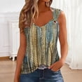 thumbnail image 2 of Womens Tops Women's Bohemian Print Fashion Sleeveless Tank Top with Metallic Ring Strap Detail Casual Summer T Shirt Square Collar Multicolour L, 2 of 4