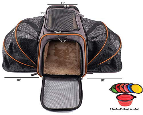 Extra Spacious Soft Sided Carrier! Premium Airline Approved Expandable Pet Carrier by Pet Peppy- Two Side Expansion Dogs Designed for Cats Kittens,Puppies 