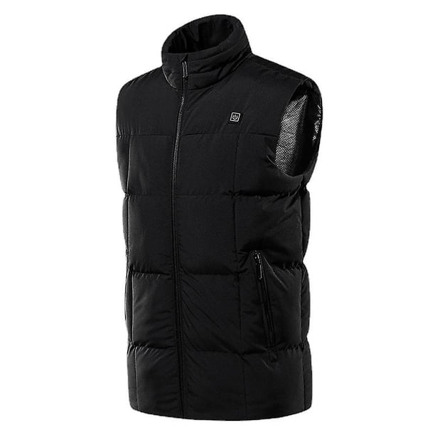 Chaleco calefaccionado para hombre con capucha desmontable, 9 zonas de calor, chaleco de caza calefaccionado para caza y esquí al aire libre en invierno, sin batería (3XL rojo) 3XL, negro
