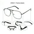 thumbnail image 4 of EYE ZOOM Reading Glasses 3 Pack Metal Frame Square Aviator Style Geek Readers for Men (Black, +1.00), 4 of 6